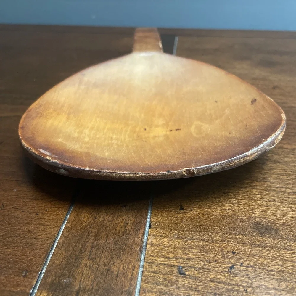 Early American Treen Ware Butter paddle scoop LARGE SPOON VTG - BEAUTIFUL!